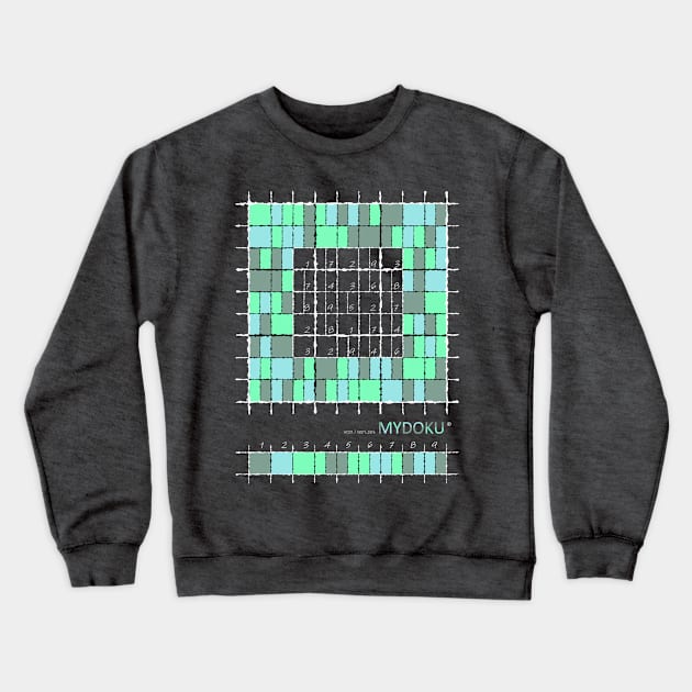 Mydoku_W001_V001_003_F&B: Sudoku, Sudoku coloring, logic, logic puzzle, holiday puzzle, fun, away from screen Crewneck Sweatshirt by Mydoku